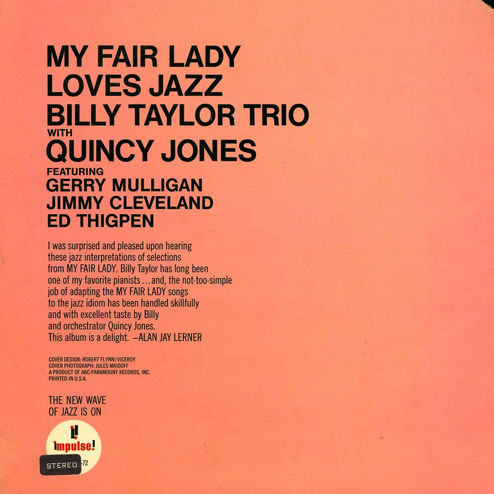 Billy Taylor Trio With Quincy Jones - My Fair Lady Loves Jazz