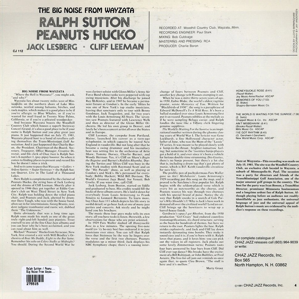 Ralph Sutton / Peanuts Hucko - Big Noise From Wayzata feat. Jack Lesberg & Cliff Leeman