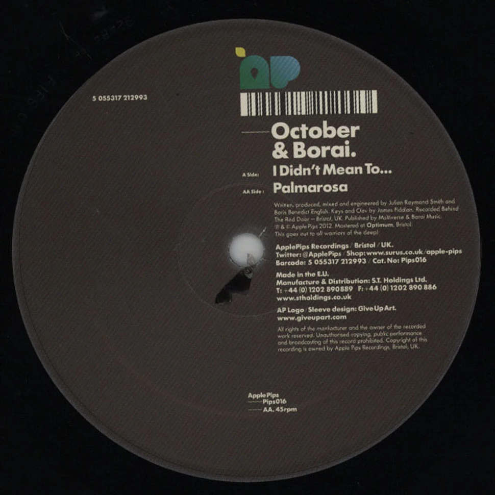 October & Borai - I Didn´t Mean To
