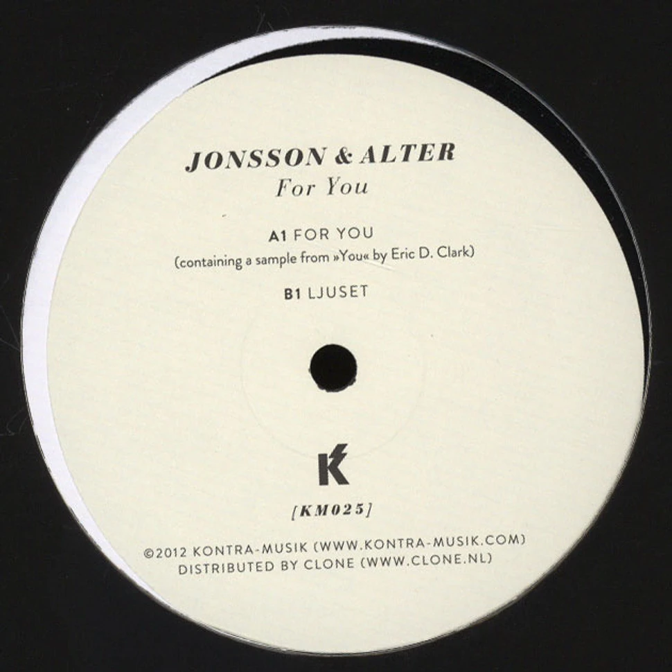 Jonsson & Alter - For You EP