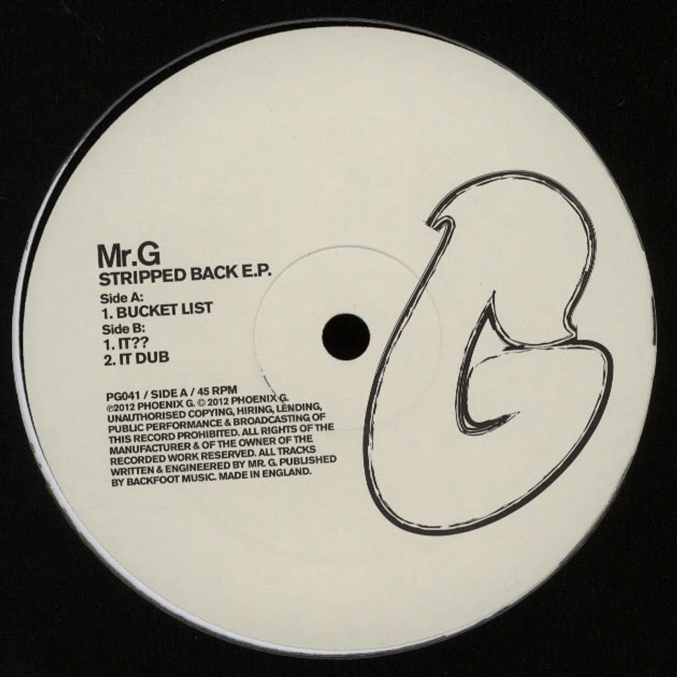 Mr. G - Stripped Back EP