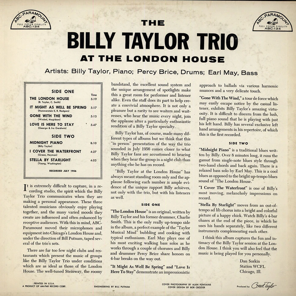 Billy Taylor - The Billy Taylor Trio At The London House