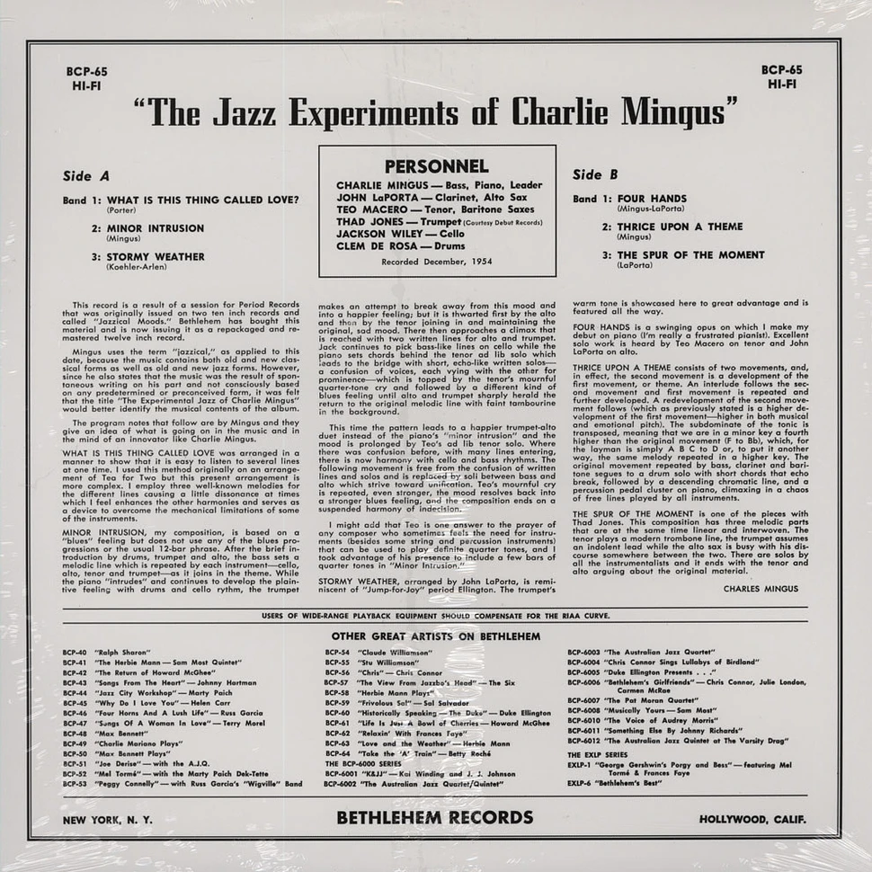 Charles Mingus - Jazz Experiments Of Charlie Mingus