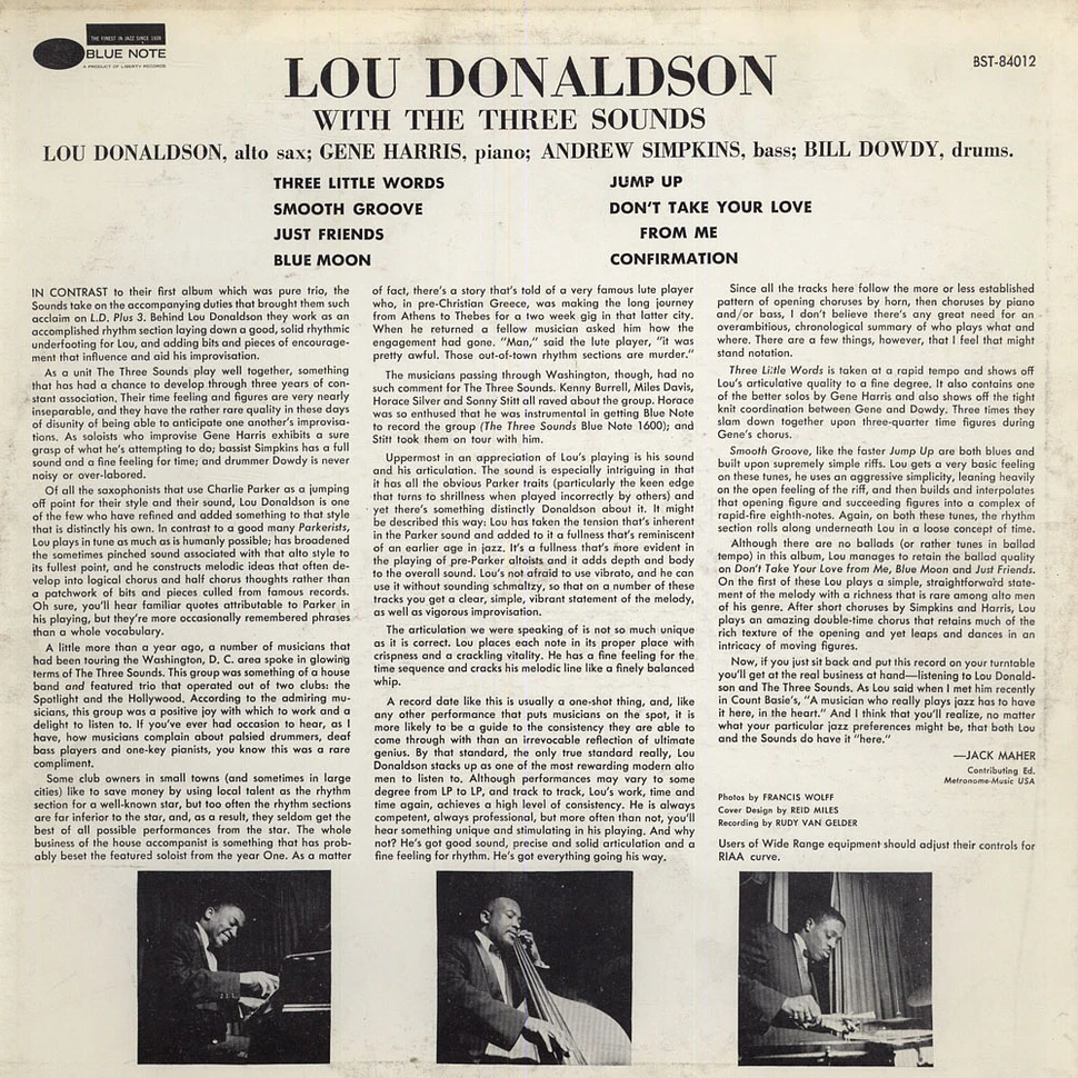 Lou Donaldson With The Three Sounds - LD+3