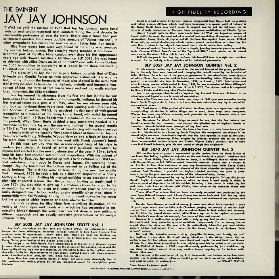 Jay Jay Johnson - The Eminent Volume 3