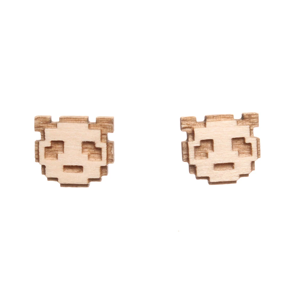 Good Wood NYC - 8 Bit Panda Stud Earrings 2Pk