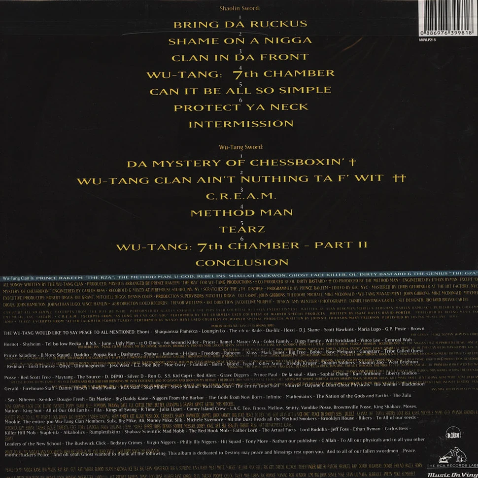 Wu-Tang Clan - Enter The Wu-Tang (36 Chambers) Black Vinyl Edition