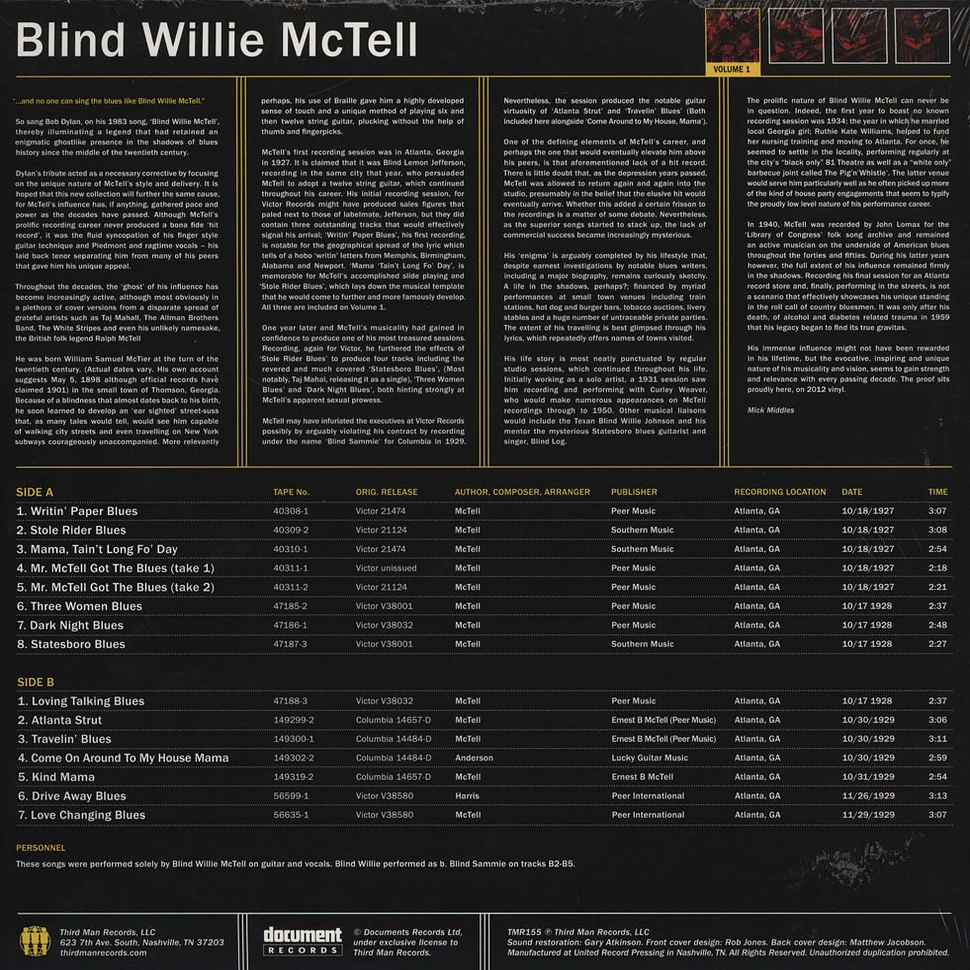 Blind Willie McTell - Complete Recorded Works in Chronological Order Volume 1