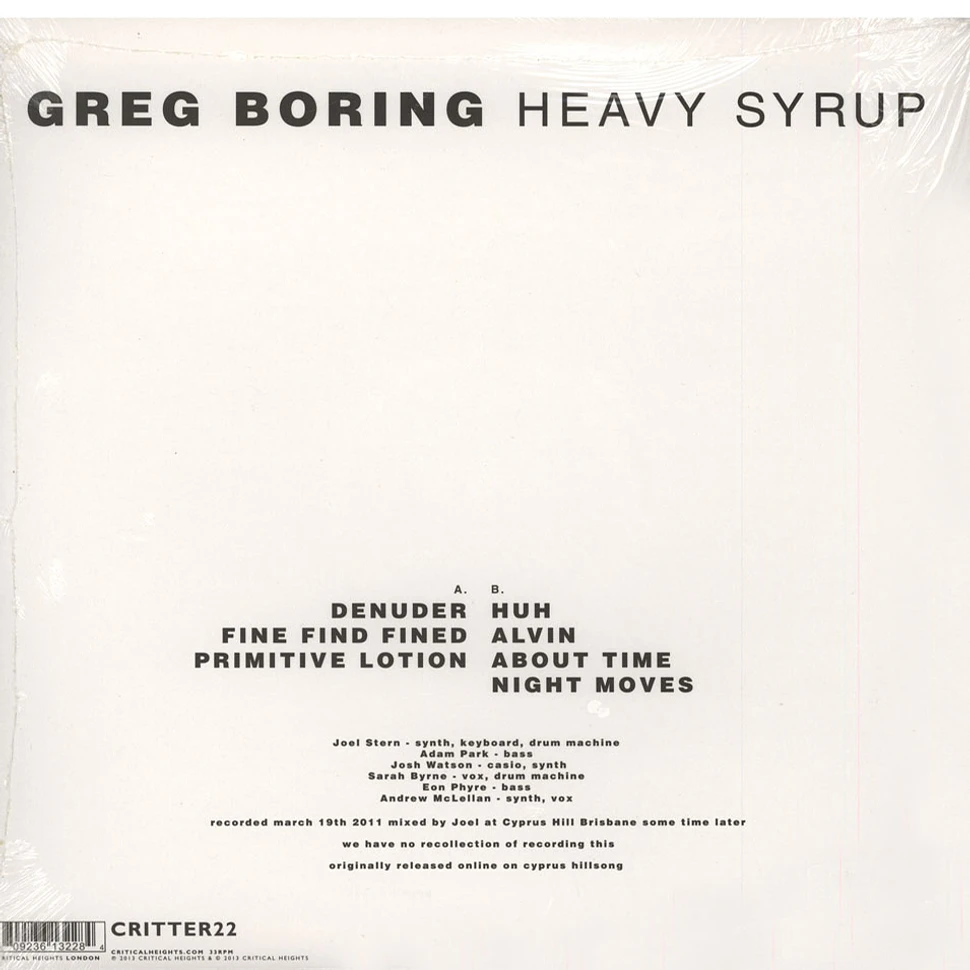 Greg Boring - Heavy Syrup