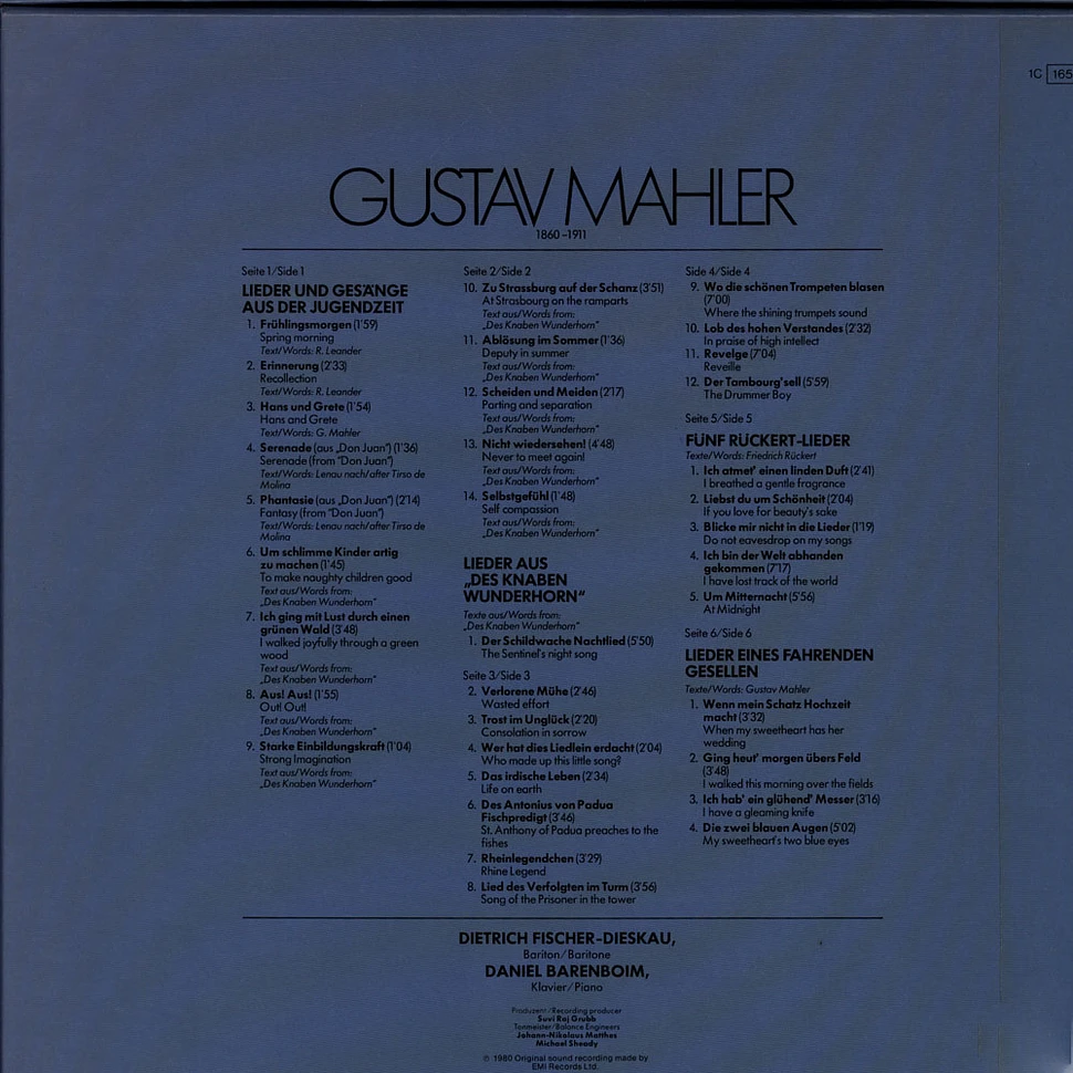 Gustav Mahler - Dietrich Fischer-Dieskau / Daniel Barenboim - Lieder / Songs