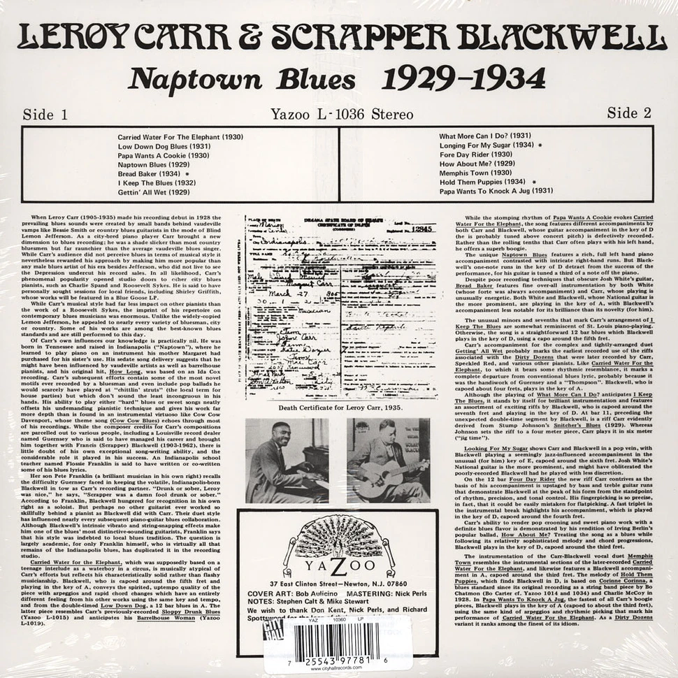 Leroy Carr & Scrapper Blackwell - Naptown Blues 1929-1934