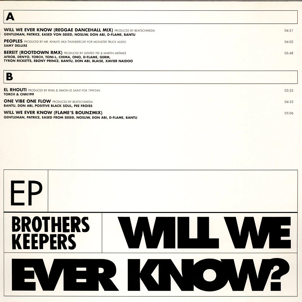 Brothers Keepers - Will We Ever Know?