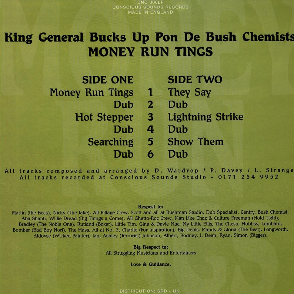 King General Bucks Up Pon The Bush Chemists - Money Run Tings
