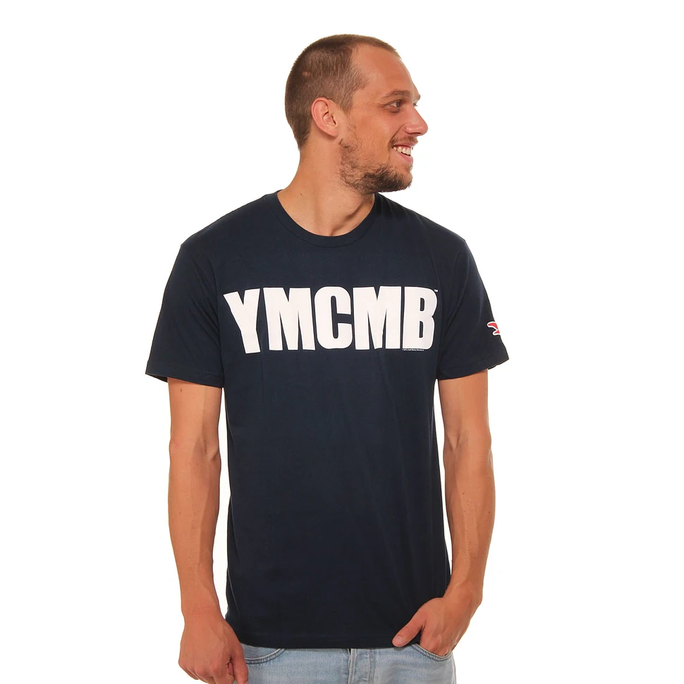 YMCMB - White Print on Navy T-Shirt