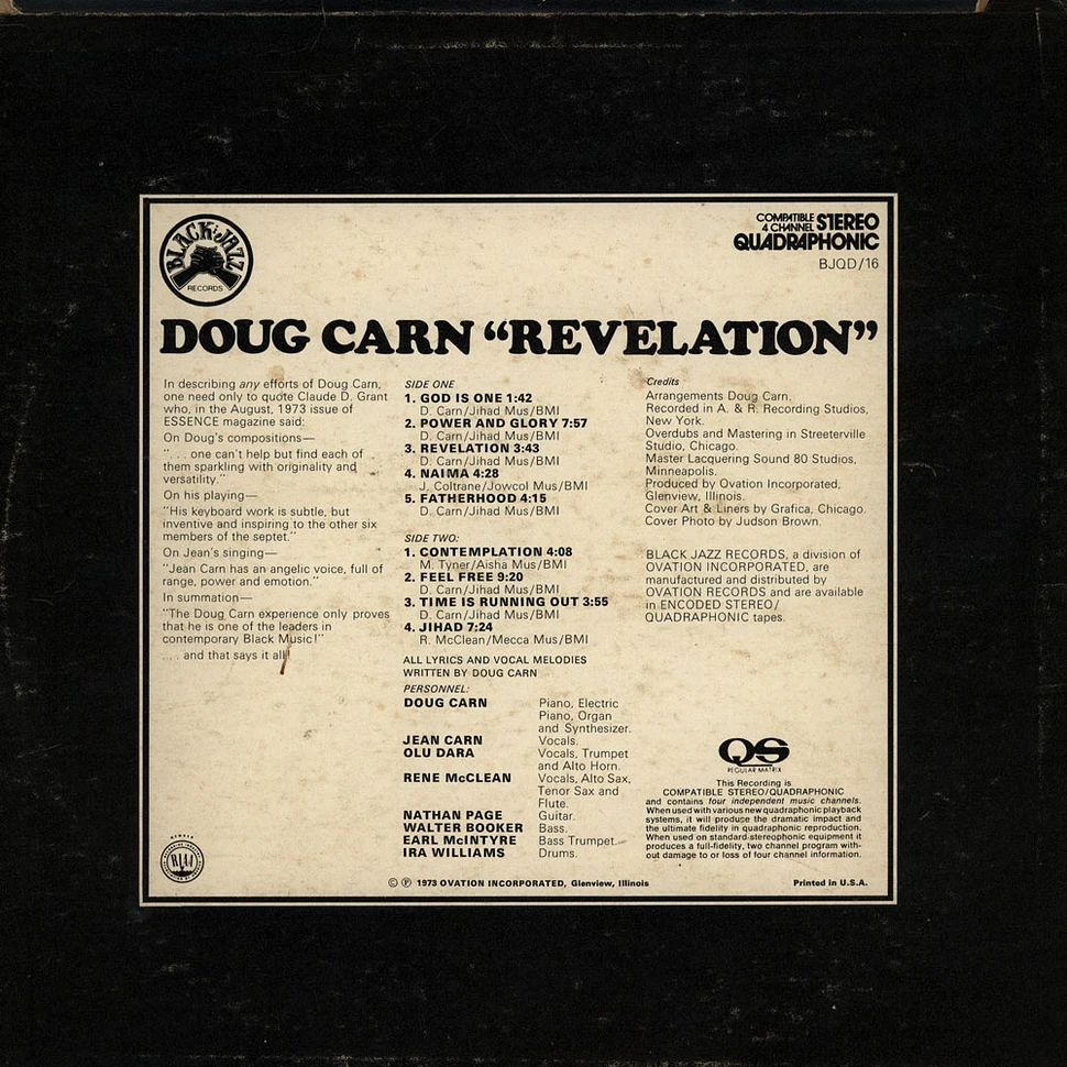 Doug Carn Featuring The Voice Of Jean Carn - Revelation