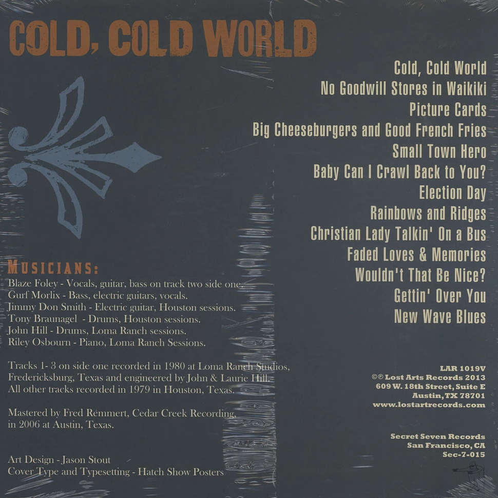 Blaze Foley - Cold, Cold, World