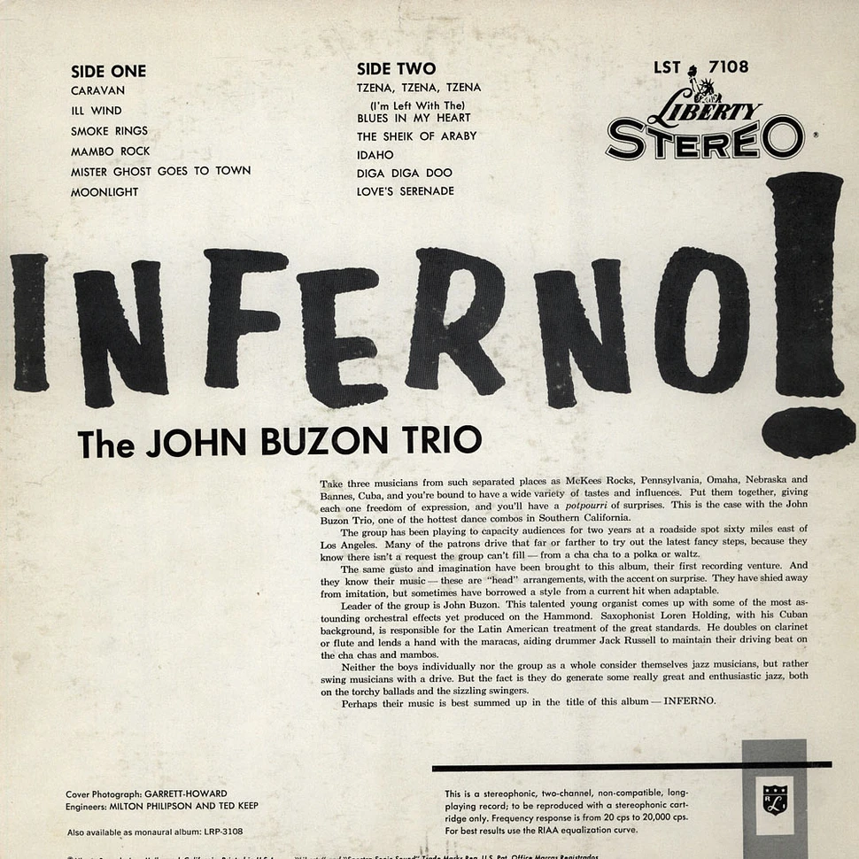 The John Buzon Trio - Inferno!