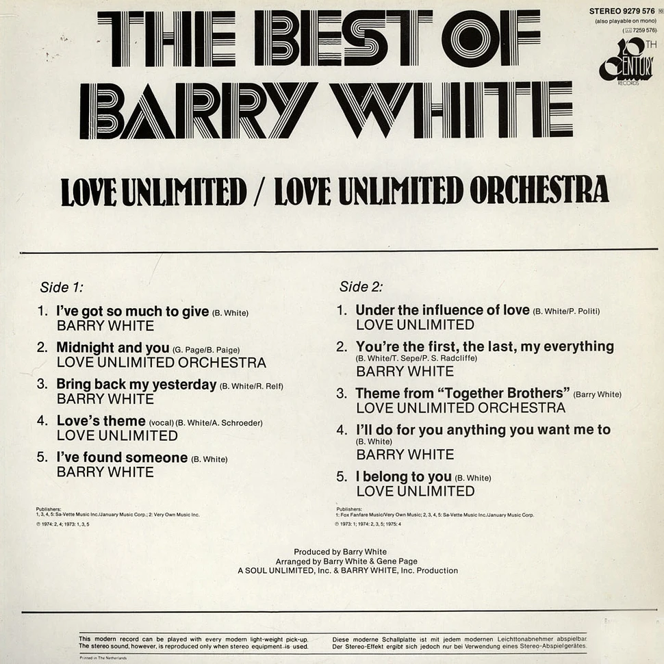 Barry White, Love Unlimited & Love Unlimited Orchestra - Best Of Barry White, Love Unlimited / Love Unlimited Orchestra