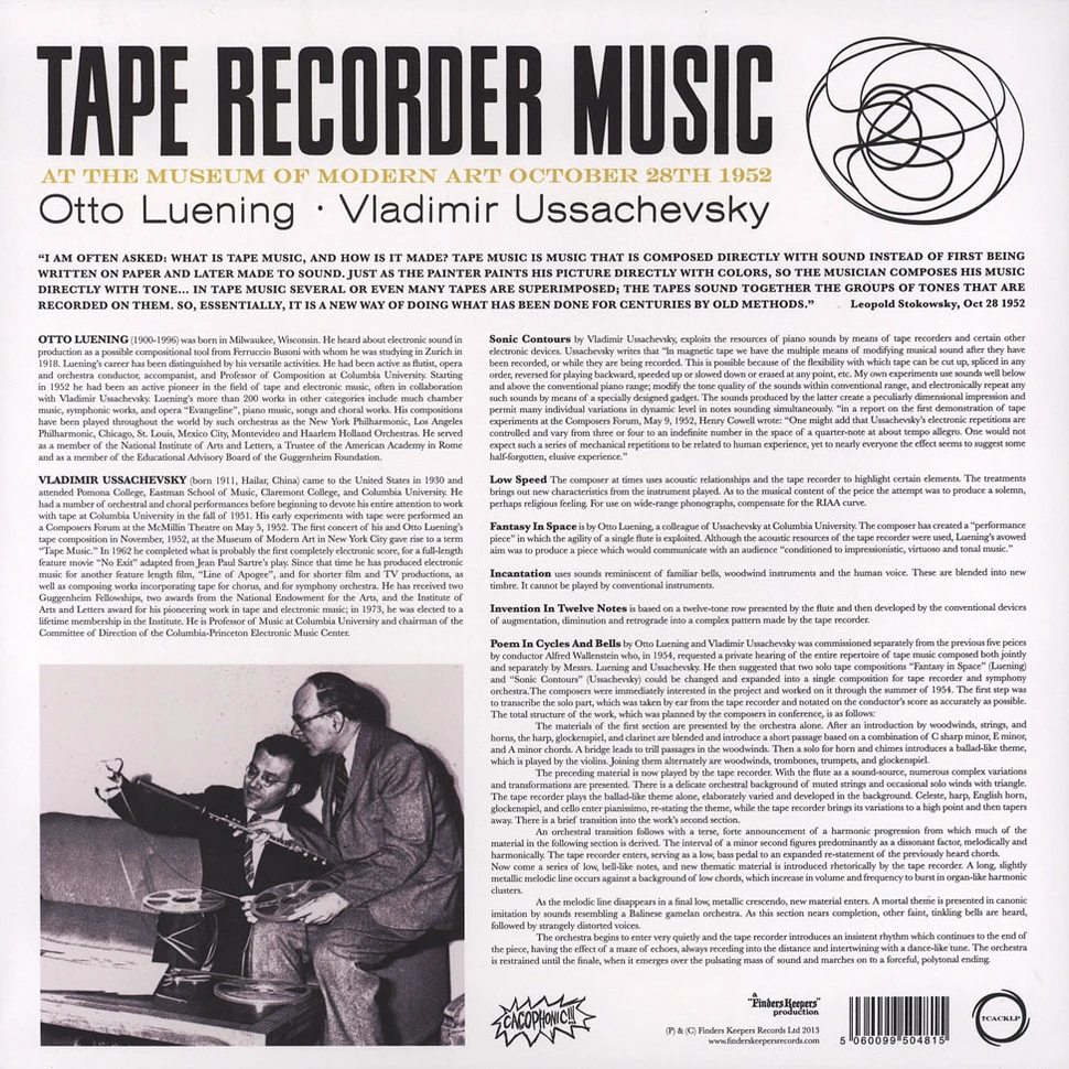 Otto Luenig & Vladimir Ussachevsky - Tape Recorder Music