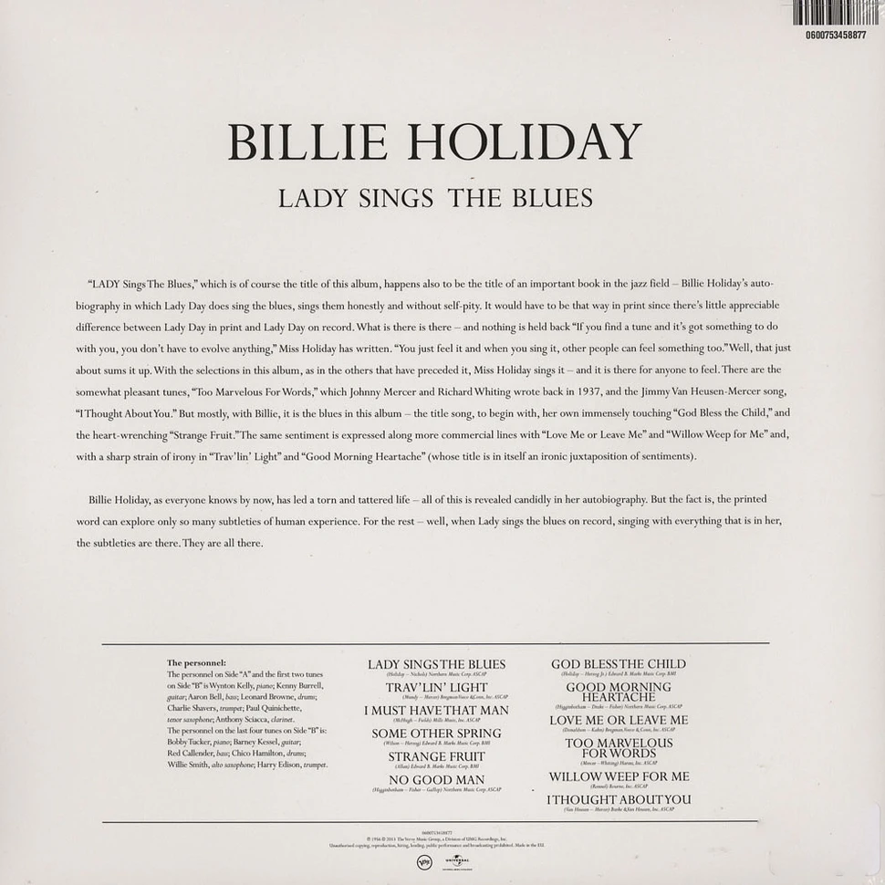 Billie Holiday - Lady Sings The Blues Back To Black Edition