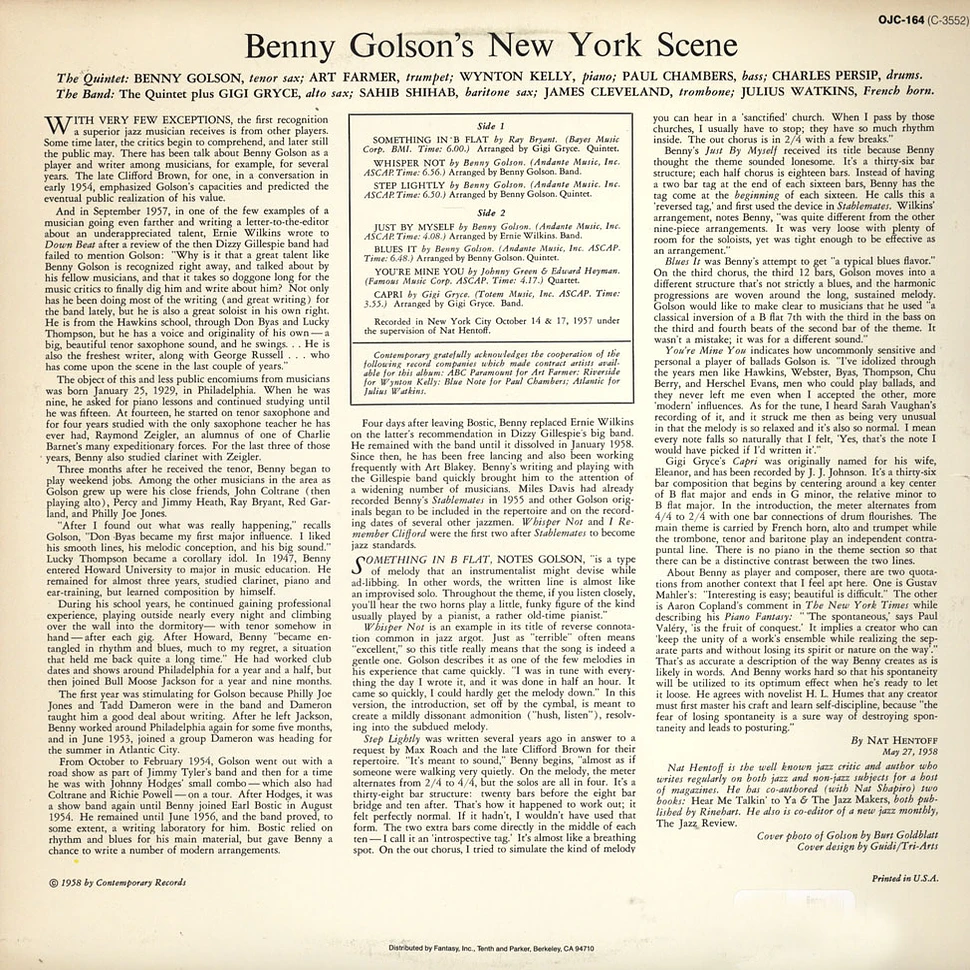 Benny Golson - Benny Golson's New York Scene