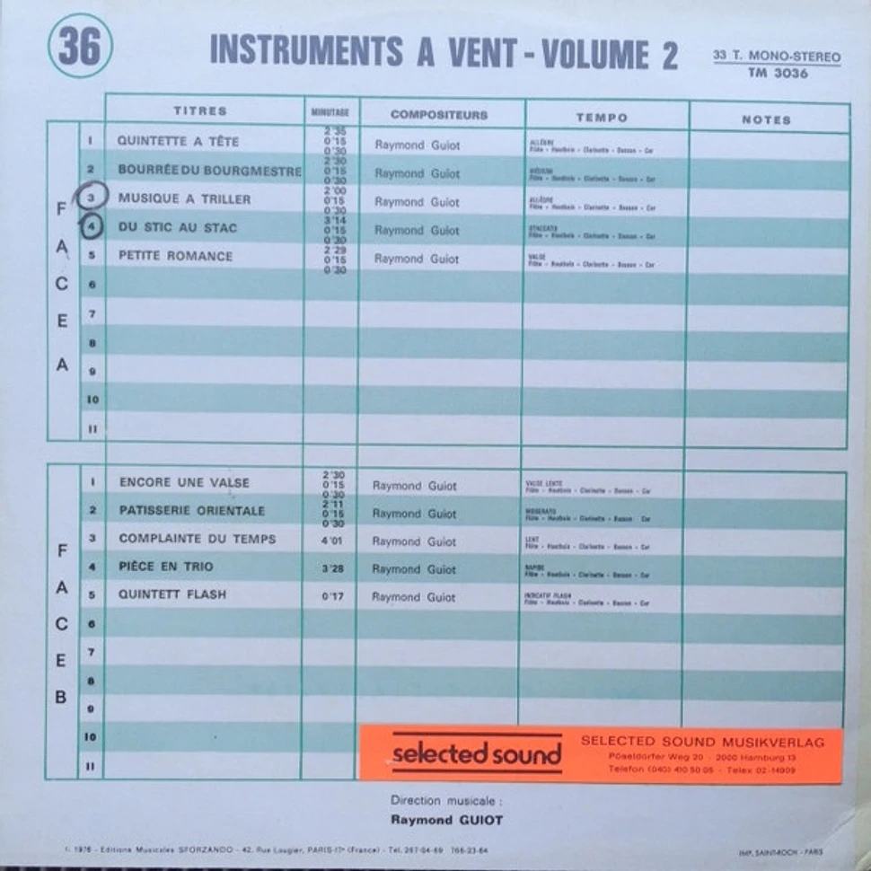 Raymond Guiot - Instruments A Vent - Volume 2