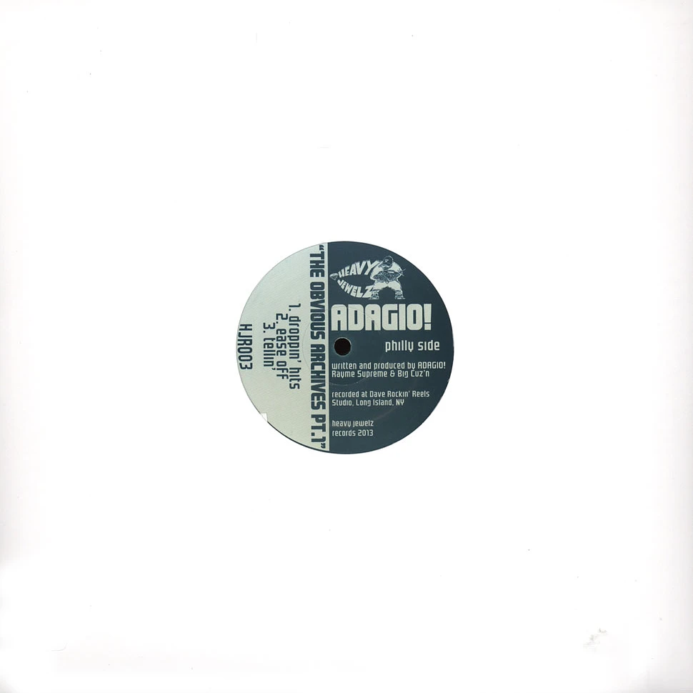 Adagio - The Obvious Archives EP Part 1 Black Vinyl Version