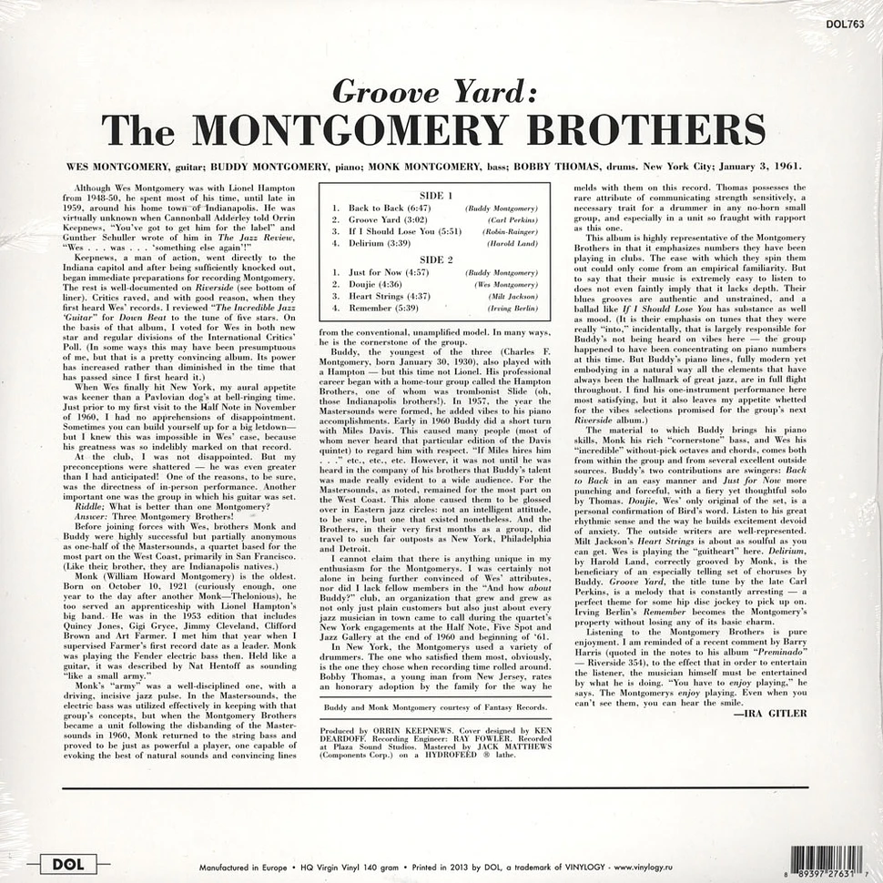 Wes Montgomery - The Montgomery Brothers: Groove Yard