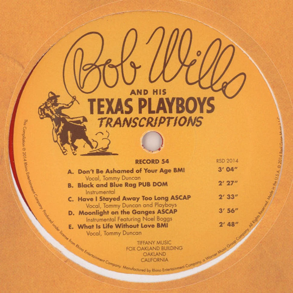 Bob Wills & His Texas Playboys - Transcriptions
