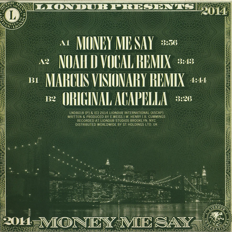 Liondub - Money Me Say feat. Jahdan & Metric Man