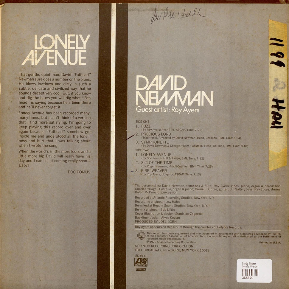 David "Fathead" Newman - Lonely Avenue