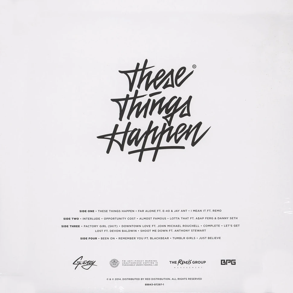 G Eazy These Things Happen Vinyl 2LP 2014 US Original HHV