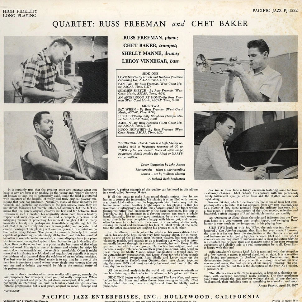 Chet Baker Quartet - Quartet: Russ Freeman Chet Baker
