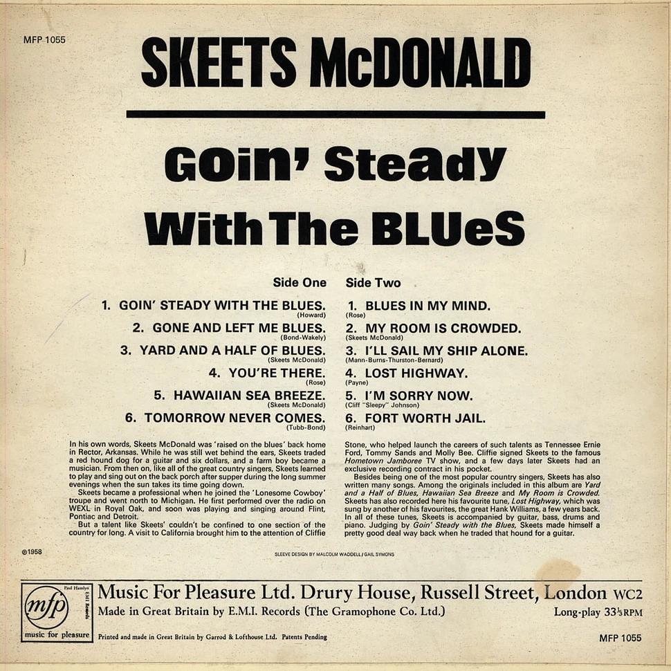 Skeets Mcdonald - Goin' Steady With The Blues
