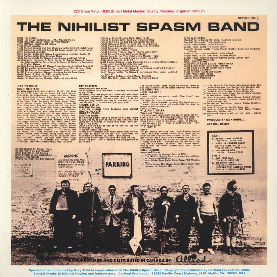 The Nihilist Spasm Band - No Record