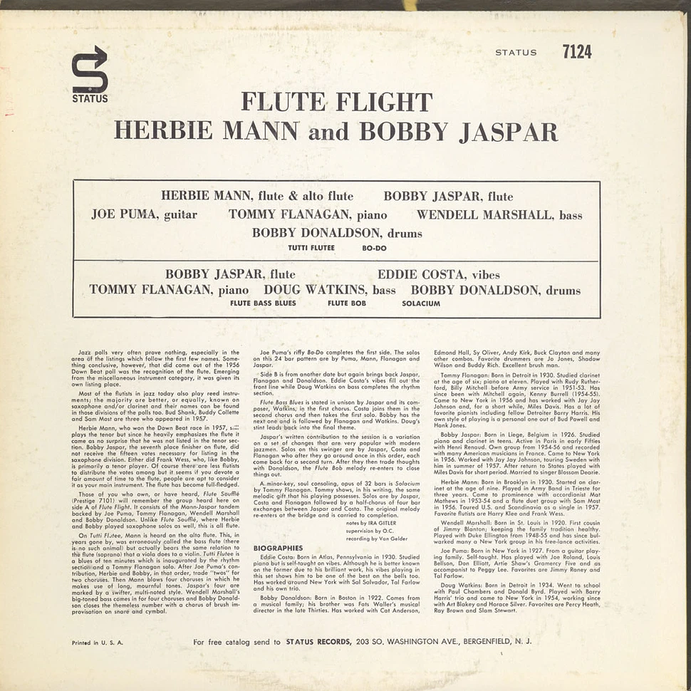 Herbie Mann And Bobby Jaspar - Flute Flight