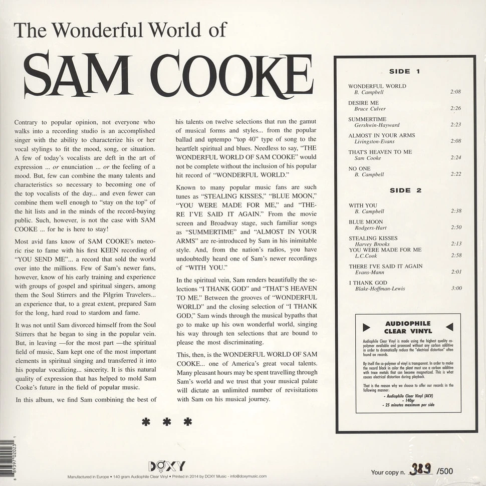 Sam Cooke - The Wonderful World Of Sam Cooke