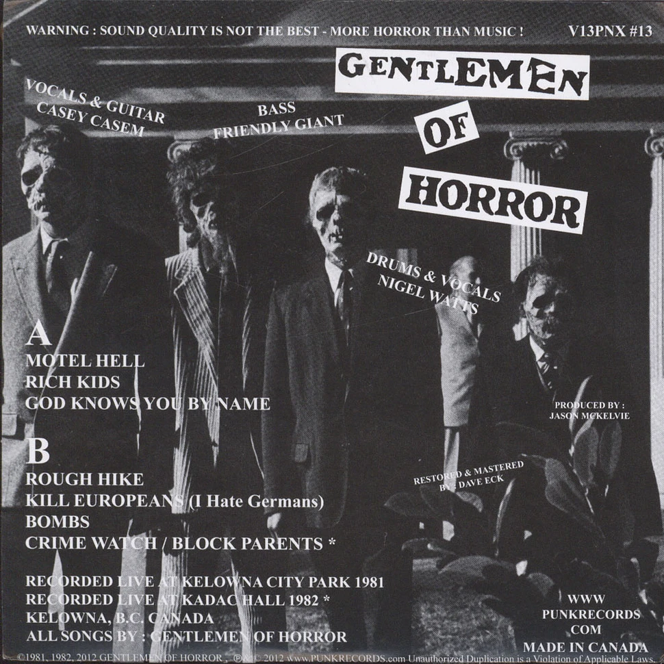 Gentlemen Of Horror - Live In Kelowna!