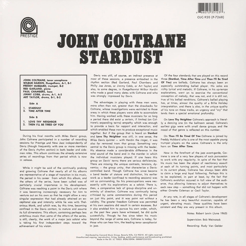 John Coltrane - Stardust Back To Black Edition