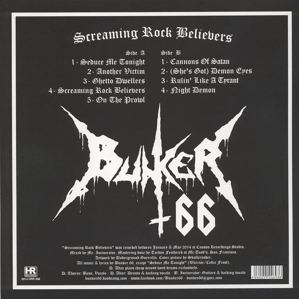 Bunker 66 - Screaming Rock Belivers Black Vinyl Edition