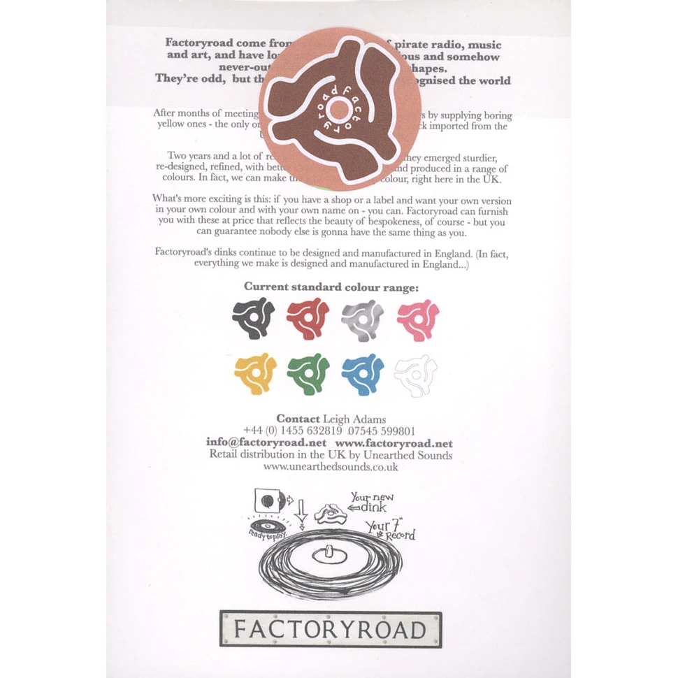 Factory Road - A5 Retail Card 45 RPM Adapters (Pack of 9)