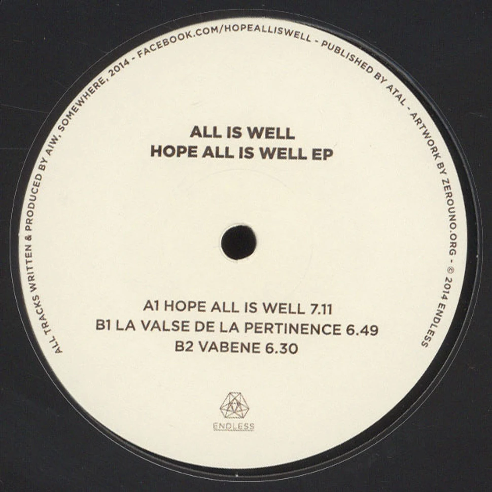 All Is Well - Hope All Is Well EP
