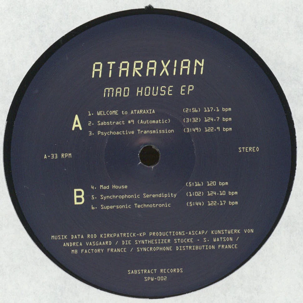 Ataraxian - Mad House EP