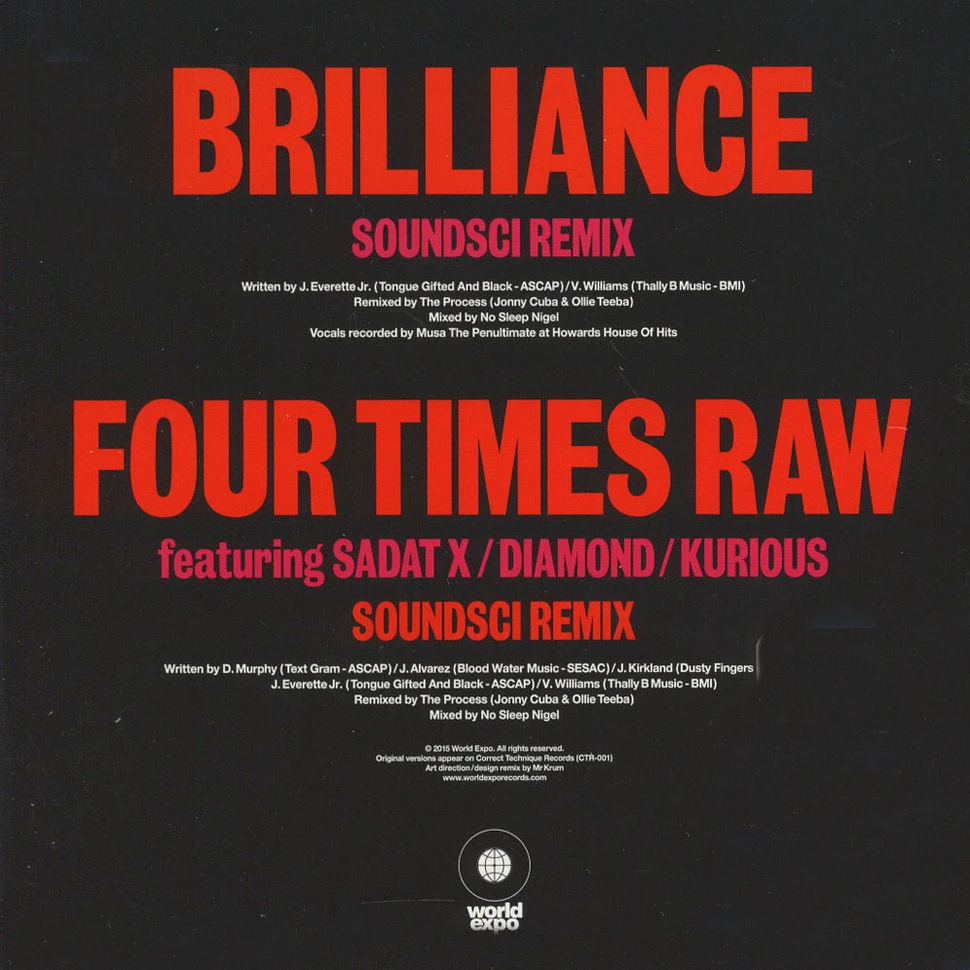 SPOX PHD (Oxygen & DJ Spinna) - Brilliance / Four Times Raw Feat. Sadat X, Diamond & Kurious Soundsci Remixes