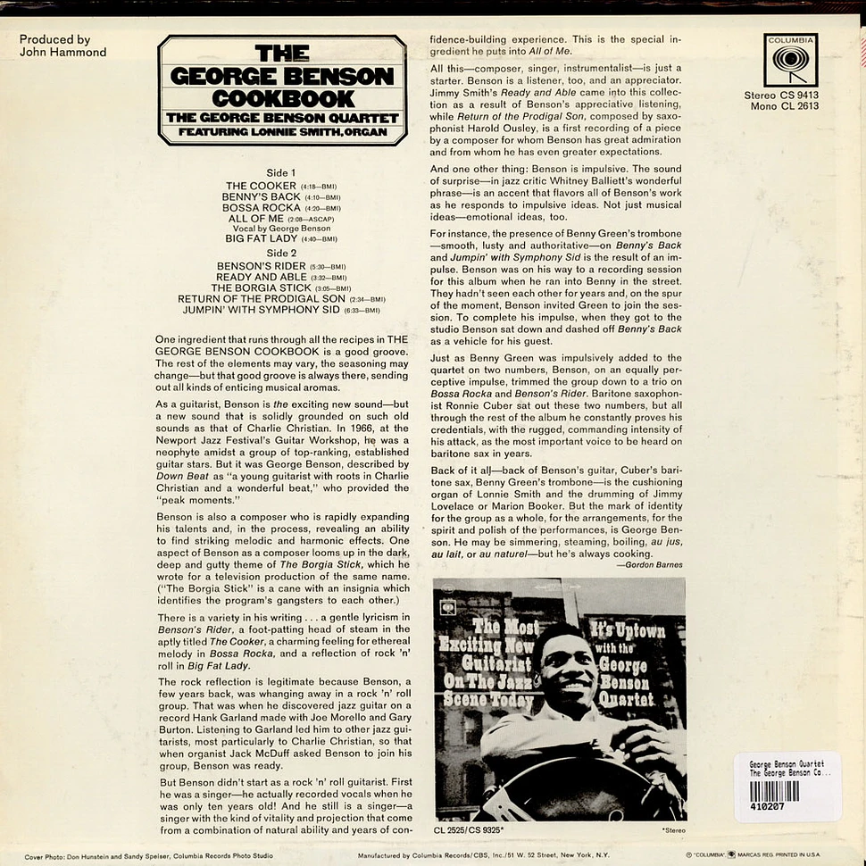 The George Benson Quartet Featuring Lonnie Smith - The George Benson Cookbook