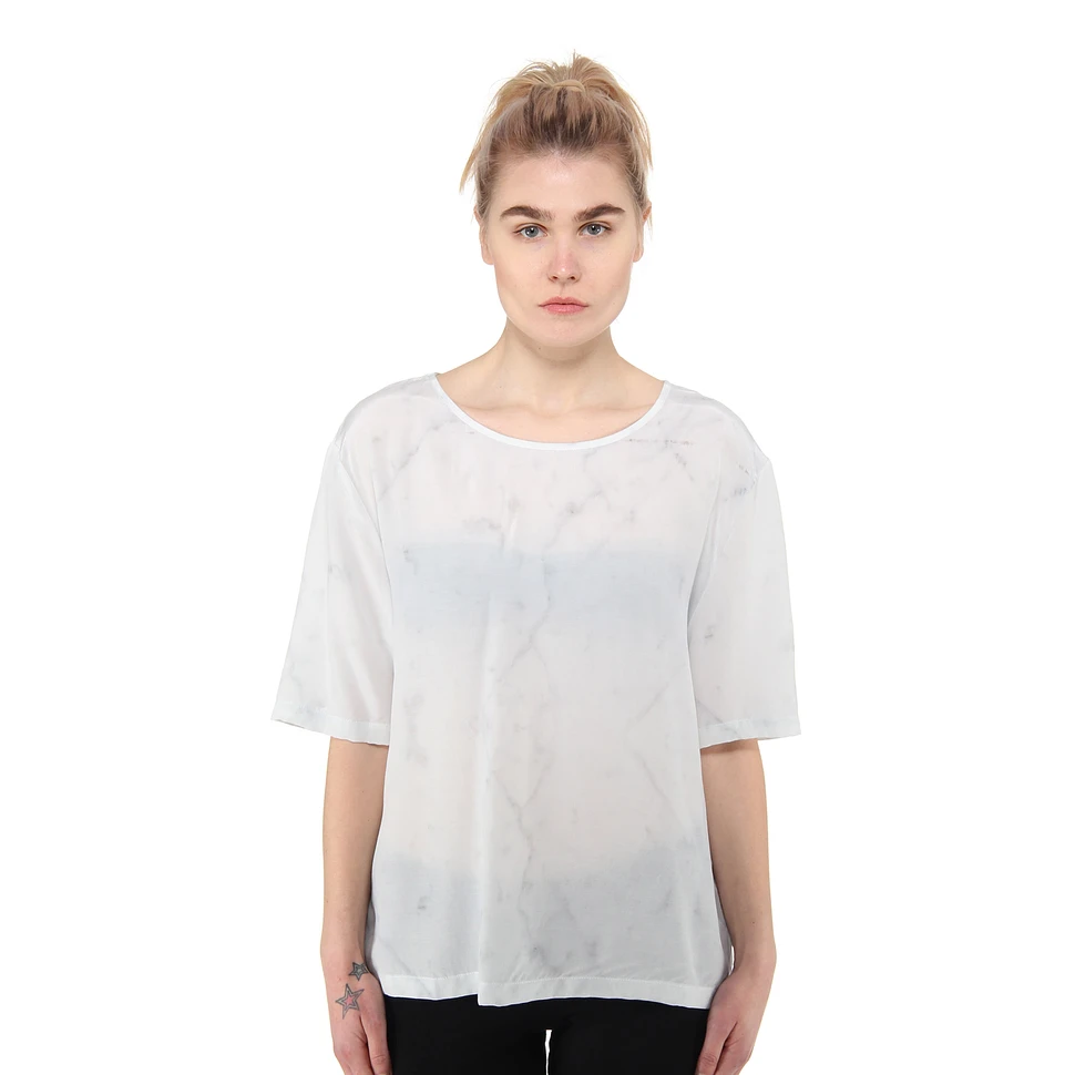 A Question Of - White Marble Boxy T-Shirt