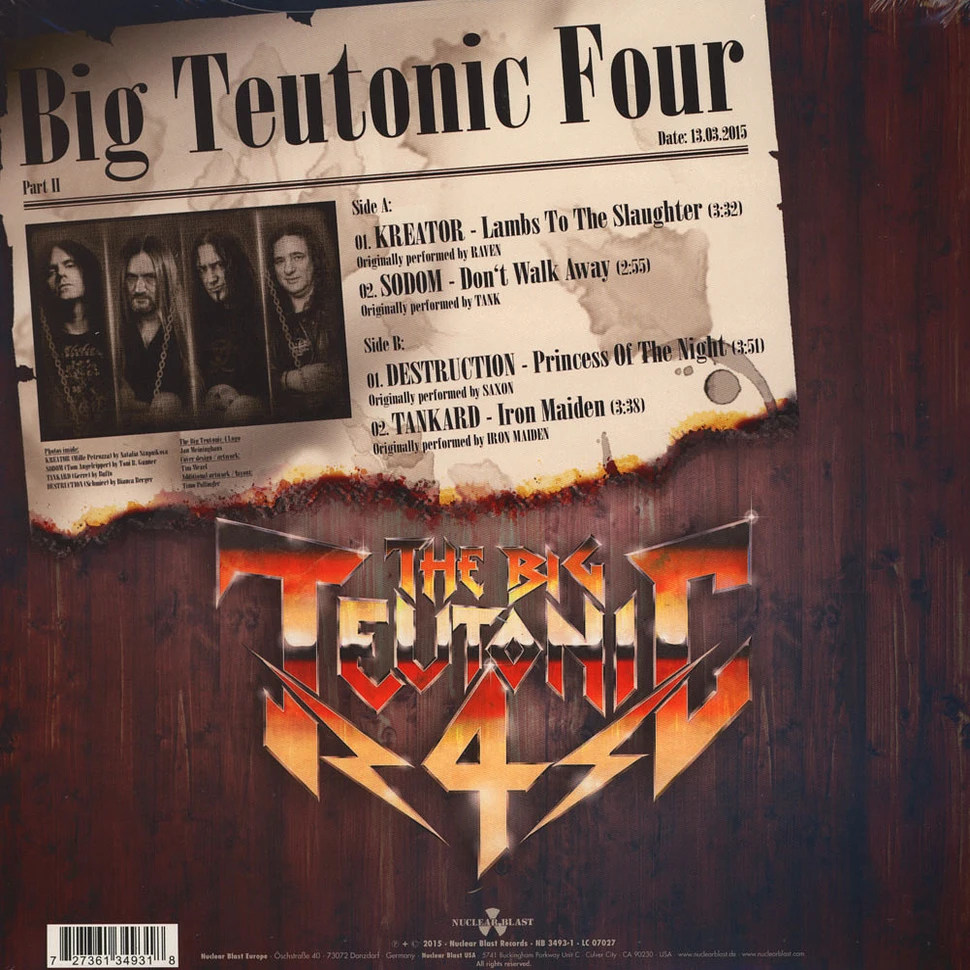 Kreator, Destruction, Tankard, Sodom - The Big Teutonic 4 - Part II Black Vinyl Edition