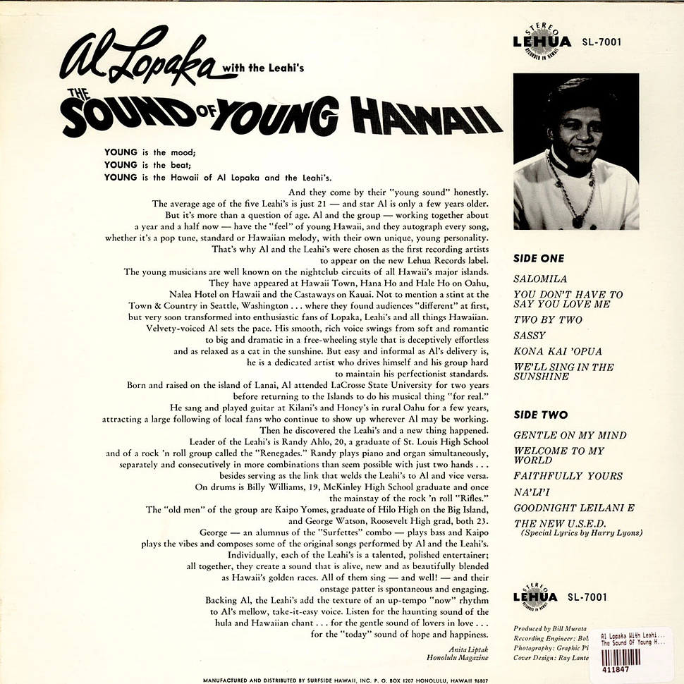 Al Lopaka With The Leahi's - The Sound Of Young Hawaii