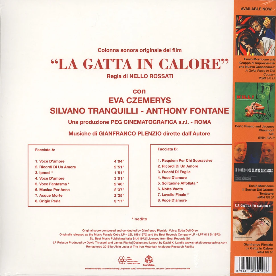 Gianfranco Plenizio - OST La Gatta In Calore