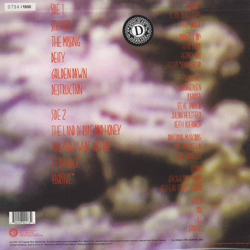Ministry - The Land Of Rape & Honey Black Vinyl Edition